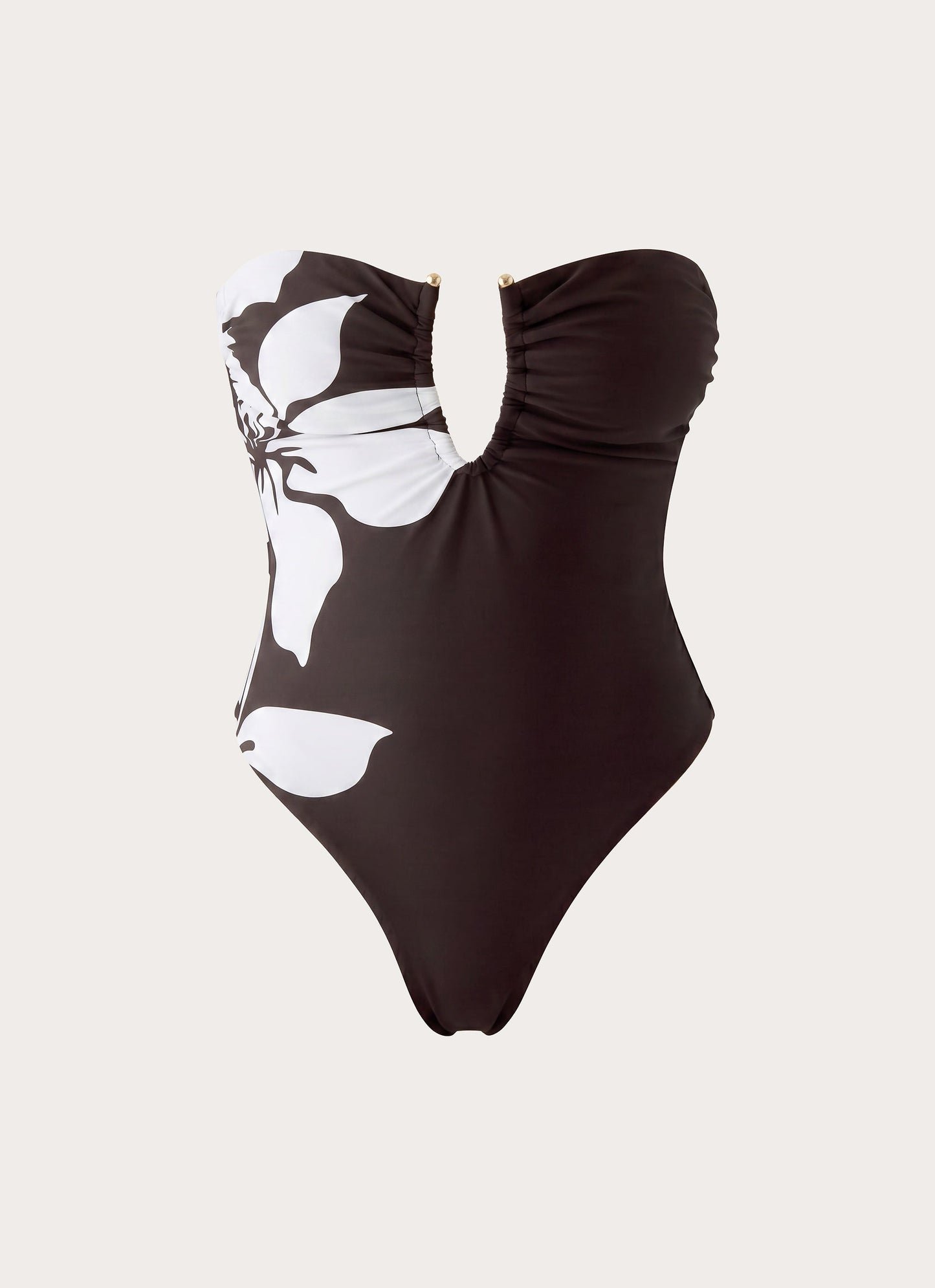 Emberly Strapless Swimsuit Chocolate Floral